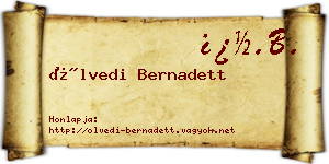Ölvedi Bernadett névjegykártya